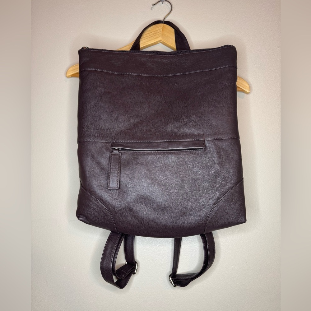 TANO NYC Genuine Leather Backpack Brown Soft Leather Minimalist Bag